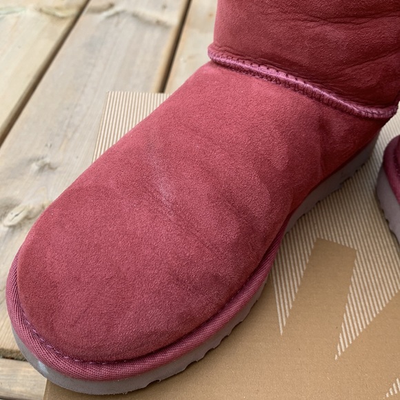 🎉💖HP🥰💕Super warm & beautiful UGG boots, light burgundy Corduroy Bailey bows - Picture 10 of 17